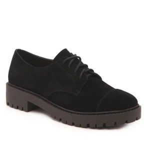 Lucky Brand Ibira Platform Black Suede Oxford Shoe Size 7